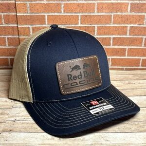 Richardson 112 F1 Red Bull Racing Leatherette Patch Trucker Hat Navy/Khaki